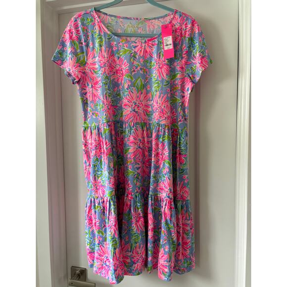 Geanna Dress Blue Peri Sunrise Bay NWT Size Large - Picture 1 of 5